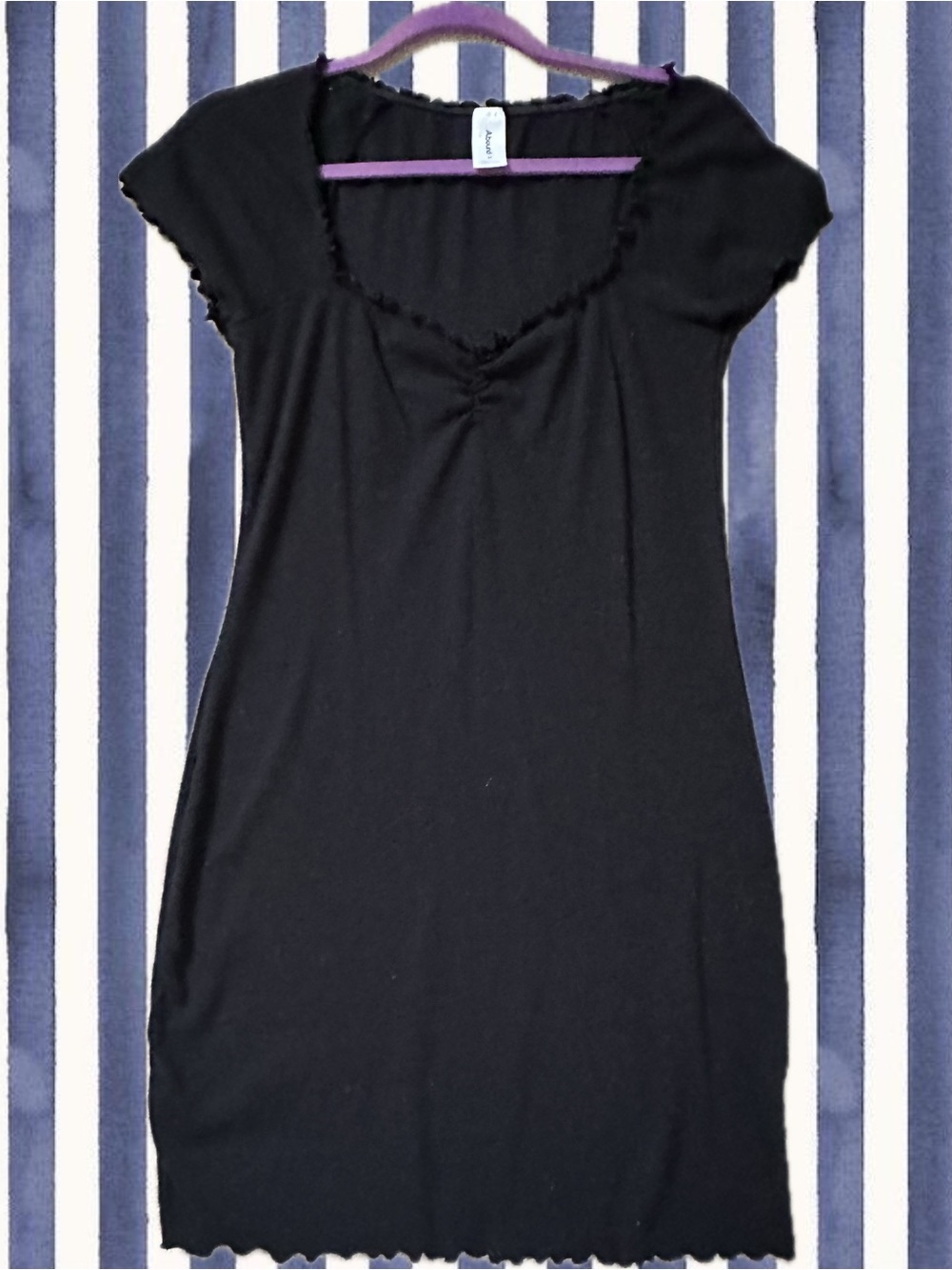 Abound Black Sweetheart Mini Dress with Ruched Detail and Ruffle Cap Sleeves